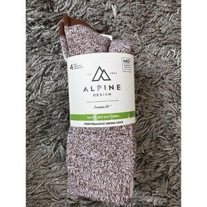 Alpine Design Womens Size 6-9 Four Pair Crew Cut Hiking Socks